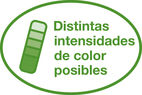 Distintas intensidades de color posibles