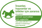 İnsanlar, hayvanlar ve bitkiler için zararsız (kuruyken). Çocuk oyuncakları için uygundur. Test edildi DIN EN 71.3; tükürük ve terlemeye karşı dayanıklı.