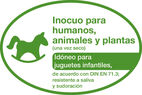 Inocuo para humanos, animales y plantas (una vez seco) - Idóneo para juguetes infantiles, de acuerdo con DIN EN 71.3; resistente a saliva y sudoración