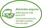 Alimentos seguros - EURO-Norma 1186 parte 5/14 - Inocuo para humanos, animales y plantas - una vez seco